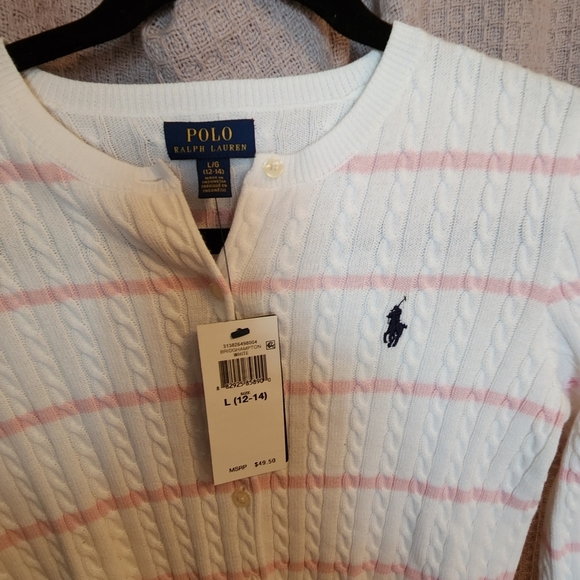 NWT Ralph Lauren Girls Cardigan size Large - Picture 2 of 3